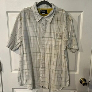 O’Neill Surf Short Sleeved Button Down Casual Plaid Shirt Mens XL Early 2,000’s